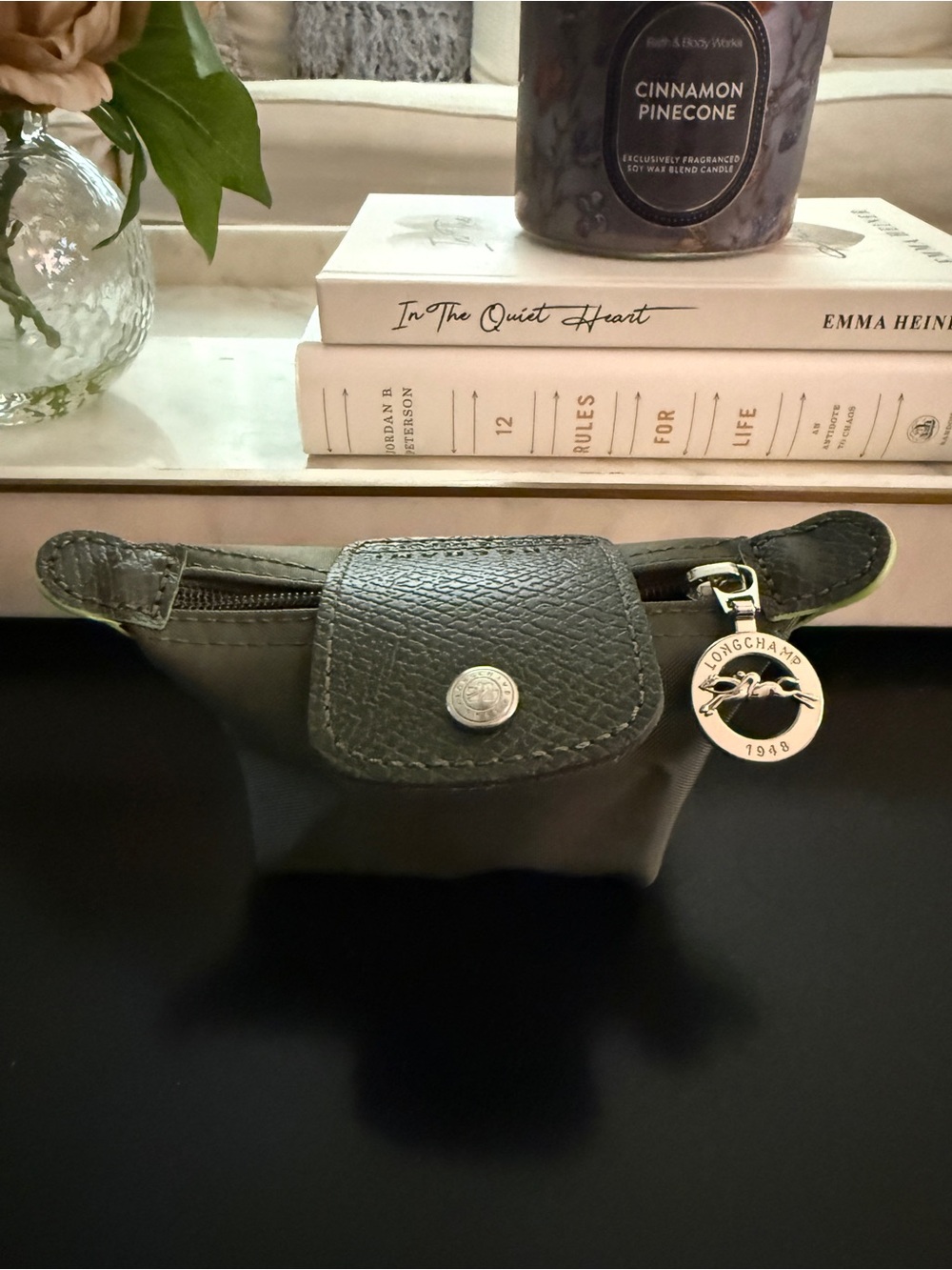 Longchamp Le Pliage Mini Olive Green Coin Purse Moon